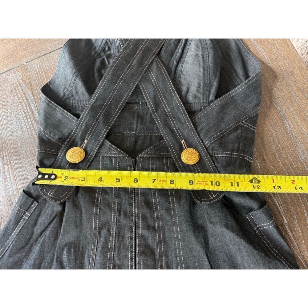 Anna Mason The Sun dress in lightweight black denim with signature pinkish topst - Picture 12 of 13